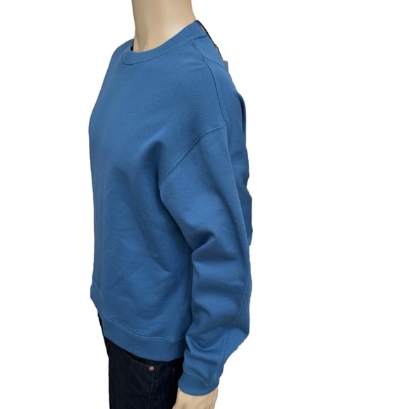 $185 Theory Men Midnight Blue Force Terry Knit Colts Crew Neck Sweater Medium M - Picture 3 of 5